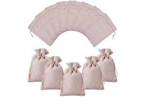 NBEADS 100pz 9.5X13.5cm Sacchetti Regalo in Stoffa Sacchetti Confetti di Lino con Coulisse Sacchettini Iuta per Gioielli Matrimonio Bomboniere, Abbronzatura