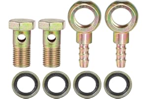 A ABSOPRO M14x1.5 8mm Banjo Tuyau Barbillon Boulon Raccords Adaptateur pour Voiture (Ensemble de 2)