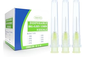 GESANGHUA 100pcs 30G 13MM Dispensing Stainless Steel Pipe Accessories for Scientific Labs, Measuring and Refilling, Individually Wrapped