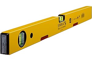 STABILA Niveau magnétique Type 70 M, 60 cm, léger profilé alu, système d'aimants aux terres rares fort, 1 fiole horizontale et 1 verticale, Made in Germany