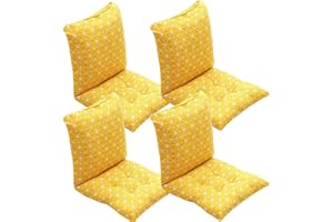 MeRcri Pack 1/2/4 Cojines para Sillas con Respaldo,40x40/45x45/50x50 cm,con Correas de Sujeción,Cojín Acolchado de Respaldo Bajo, Cojín Acolchado para Silla de Jardín (Color : #9, Size : 40x40cm4pcs)