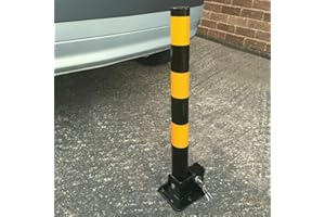 SBZ LTD Sbz Heavy Duty Folding Robust Security Parking Post Driveway Bollard Lock + 3 Keys, Yellow