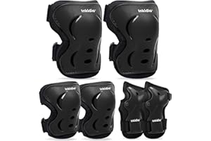 Inkidio Knee Pads for Kids Protective Gear Set with Knee Pads Elbow Pads and Wrist Guards Ideal for Girls Boys Skating Skateboard Scooter Bike