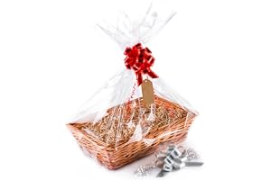 Woodluv Create Your Own Wicker Gift Hamper Basket Kit Use For Christmas Presents, Christening, Wedding, Baby Shower or Birthd