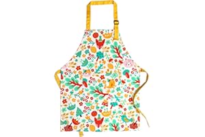 JENNICE HOUSE Kids Aprons, Pure Cotton Children Artists Aprons with Adjustable Neck Strap and Pocket Child Chef Aprons for Boys and Girls Cooking Baking Painting Aprons