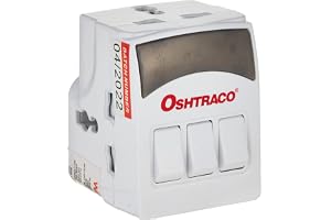 OSHTRACO 3 Way Individual Switched Universal Plug Input Adaptor for use across Household and Offices. ESMA Certified.