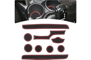 GIUD Mini Cooper F56 2015-2023 (2 Portes) Tapis Anti-dérapants, Anti-poussière pour Console Centrale Porte-gobelets, Mini Cooper F56 Accessoires (Rouge)