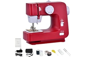 AOIKOY Mini Macchina da Cucire Compatta per Principianti, Macchina Portatile a Doppia Velocità, Macchina da Cucire Computerizzata con Controllo della Velocità, Kit da Cucito per la Casa, Viaggi, Fai da Te a