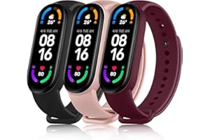 YISICA [3 Pack]Opaski sportowe dla Xiaomi Mi Band 5,Xiaomi Mi Band 6, miękkie silikonowe paski zamienne dla Xiaomi Mi Band 5,6 Kobiety Mężczyźni