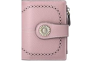 SENDEFN Monedero Mujer Cuero Pequeña Carteras de Mujer, Bloqueo RFID Billetero Corta Monederos con 16 Ranuras para Tarjeta Mujer con Cremallera Monedas Compartimiento