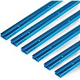 POWERTEC 71119-P3, 6 Pack, 36 Inch Double-Cut Profile Universal T-Track with Predrilled Mounting Holes, T Track for Woodworking Jigs and Fixtures, Drill Press Table, Router Table, Workbench