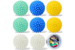 Ziamzra 8 Pezzi Palline per Asciugatrice Riutilizzabili Palline per Lavatrice 65mm Palle Asciugatrice Anti Winding Palline Asciugatrice Antipiega Silicone per Casa Vestiti Pulizia Lavanderia Accessori