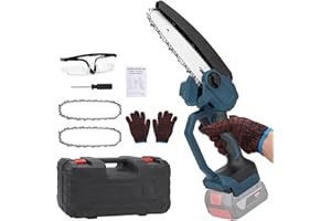 HONEYHOUSE Mini Akku Kettensäge kompatibel mit Bosch 18V GBA/GBA Akku,6 Zoll Mini Kettensäge 18V,Kabellose Tragbare Einhand-Kettensäge,für Gartenarbeit, Holzschneiden und Beschneiden (Ohne Akku)