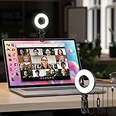 Mojimdo Upgraded 23LED Ring Light for Laptop, Portable USB Plug Clip On Ring Light [ 1H/1,5H/2H Timer] Video Conference Light
