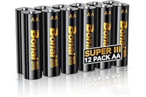 BONAI 3500 mAh Lithium AA batteries 12 Pack, Long Lasting AA Lithium Battery for Devices that Need Stable Full 1.5V (Disposable AA Batteries)
