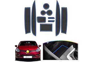 SKTU Clio 4 2013-2019- Tappetino in gomma per porta, antiscivolo, tappetino per bevande, tappetino antiscivolo, tappetino per console (blu)
