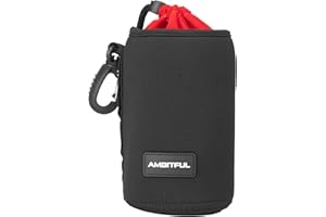 AMBITFUL 100 * 150 mm / 3.39x 5.9 inch M Size Lens Pouch Compatible for Canon, Nikon, Sony, Pentax, Olympus Small Camera Lens Case Bag Thick Protective Neoprene Pouch Soft Plush for DSLR Lens（LP-15