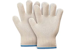 HAADI Oven Gloves Heat Resistant Hot Surface Handler Oven Mitts with Fingers, Non-Slip Double Layered Protection Kitchen Potholders for Cooking, Baking and Grilling- 1 Pair