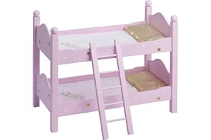 Olivia's Little World Pink Doll Bunk Bed 18" Dolls Wooden Furniture Bedroom Toy Role Play TD-0095AP