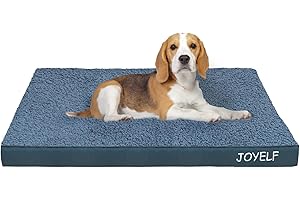 JOYELF Średnie legowisko dla psa maty ortopedyczne legowisko dla psa, pianka na jajka mata dla psa wodoodporna podkładka dla psa z zmywalną zdejmowaną osłoną, piszcząca zabawka jako prezent