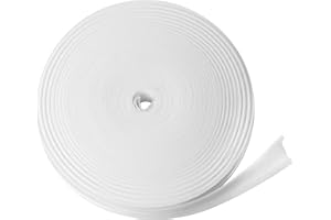 Realm Bias Binding Tape, Cotton, Black & White, 1 Inch / 25mm - 5 Metres (White - 5m)