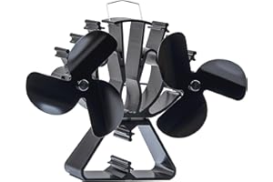 HAWCAFU Kaminventilator Ofenventilator Ohne Strom, 6 Blättern mit 2 Motoren Leiser Kamin Ventilator Groß Kaminlüfter für Kaminöfen Holzöfen Öfen, Wärmeverteiler Lüfter für Kaminofen/Kamin/Ofen/Holz