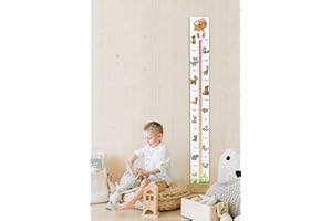 NIVELLPUBLICITARI Talímetro - Medidor infantil Pared Ecológico - Medidor Infantil adhesivo puerta armario - 3 modelos -Medidor pare (Adhesivo Vinilo, Animales)