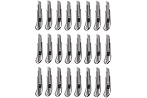 FHS 24 Stück Alu Druckguss Cuttermesser mit 18mm Abbrechklinge Teppichmesser Mehrzweck Messer Allzweckmesser