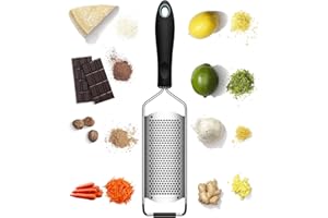 ANNEX Parmesan Cheese Grater, Zester Grater Ideal for Grating Fine Parmesan Cheese, Lemon, Gingers, Garlic. Hand Grater Sharp Wide Stainless Steel, Dishwasher Safe, TPR Soft Handle