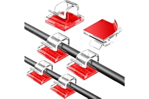 KEEHOM 100PCS Clips Câbles, Cable Adhesif Rangement de Câble(petits & grands), Attache Cable adhesif Rangement de Accroche Cable Fixation Auto Collant, cavalier cable electrique