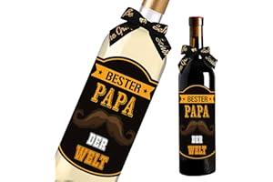 RNAIRNI Bester Papa der Welt - Flaschenetikett - 15x10.5cm Weinflaschenaufkleber - Vatertagsgeschenk - Papa Geschenk - Geschenke für Papa Geschenk Geburtstag Party Gastgeschenke(Wein nicht inbegriffen)