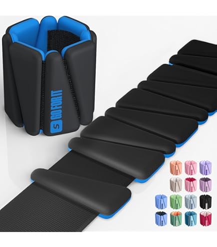 Pesi Da Polso Regolabili In Silicone - Set Di 2 Da 0,5 Kg L'uno - Per Yoga, Fitness, Corsa E Allenamento - Foto 2