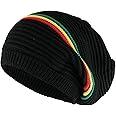 Ribbed Rasta Hat for Dreadlocks.Bob Marley hat with Rasta Stripes. Dreadlock Accessories Mens Tams Beanie hat. Jamaican Style Hats. Rasta Hats for Men and Women.
