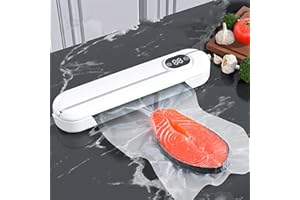 TIOODRE Machine Sous Vide Alimentaire, 5 En 1 Machine Sous Vide Alimentaire Sec Et Humide Avec 10 Sacs De Mise Sous Vide, Machine Sous Vide Pour Aliments Viandes Légumes Fruits
