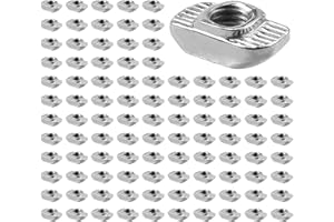 GETLITOOL 100pcs Tuercas en T con Ranura 8, Tuercas M6,Tuercas Martillo EU3030 de Acero Niquelado para Fijación de Perfil de Aluminio Serie 30 Estándar，Guía de Aluminio de Armario, Impresoras 3D