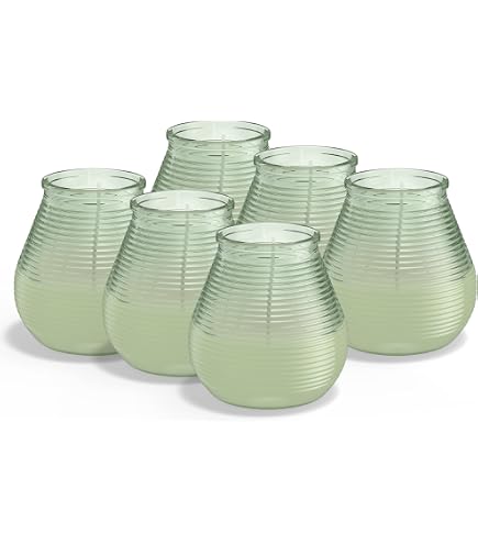 Bougies Extérieur Bolsius Lot De 6 - Verre Orange 70 Heures - Sans Huile De Palme - Mèche Coton