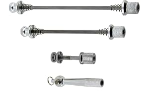 ADD ONE Add-One - Kit Serrages Antivol pour Vélo | Collier de Selle + Blocages Roues Avant/Arrière avec Clé | Axe de 5mm pour Axes Creux 9/10 mm - Longueurs : Avant 140 mm, Arrière 175 mm, Selle 50 mm