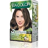 SEA COLOR Amonyaksız, Vegan, Doğal, Besleyici Kalıcı Sa&ccedil; Boyası%100 Beyaz Kapama (1 PAKET 2 x 50 ml Boya & OKSİDAN) (Kumral 7