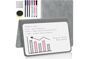 MOCO MOMENT Whiteboard A5 Grey Small Whiteboard Notebook Mini Desk White Board with Erasable Pens Dry Erase to do List White Board for School Office Supplies Desk Accessories