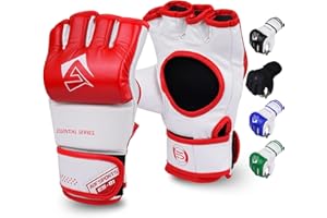 AQF MMA Gloves for Grappling & Martial Arts Training MMA Sparring Gloves Open Palm faux leather for Kickboxing Punching Bag Muay Thai & Cage Fighting
