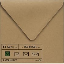 50 Enveloppes Carrées Blanches Netuno 155x155mm 100g/m² | Pour Invitations, Cartes De Vœux, Photos