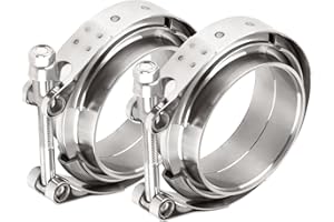 DOCAS 2 Pezzi 3,0 pollici 76.2mm Morsetto V-Band, Kit Flangia Morsetto V-band in Acciaio Inossidabile per Tubi di Scarico Turbo