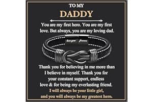 EYQV Men Gifts, Leather Bracelet Dad Grandad Step Dad Gifts, Unique Boys Gifts for Son Grandson Brother, Perfect Birthday Christmas Fathers Day Graduation Gifts for Him