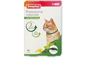 Beaphar Protezione Naturale, Collare Scudo Regolabile per Gatto, con Olio di Neem, Fino a 3 Mesi di Protezione, 35 cm