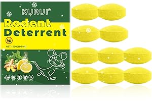 KURUI Peppermint Oil Rat Repellent - Mouse Repellent Pellets - Strong Natural Rodent Deterrent for Home, Garage, Attic - Long Lasting Protection - 10 Packs