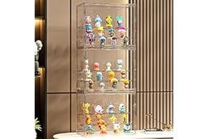 AAABOX Vetrina Espositiva per Action Figure,Teca Acrilico Trasparente,Vetrinetta Espositore Modellini con Porta per Collezionismo,Antipolvere,Assemblaggio(3 pezzi,3 livelli,30x18x24cm)