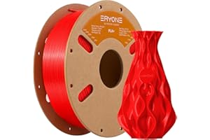 ERYONE Filament PLA+ 1,75 mm – PLA Plus filament do drukarki 3D, PLA+ filament do druku 3D, dokładność pomiaru +/- 0,03 mm, 1 kg / szpula do długopisów 3D, czerwony