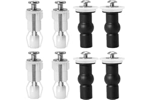 8 Pezzi Kit Fissaggio Universale per Sedile WC, Viti per Tavoletta WC con Gomma Espandibile e Acciaio Inox 304, Set di Ricambio per Cerniere Copriwater, Adatto per Fori 14-18mm
