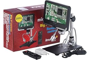 Levenhuk DTX RC2 Microscopio Digitale Portatile, con Telecomando, Ingrandimento 3x–200x e Schermo LCD da 7”