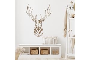 ‎DESIGNSCAPE DESIGNSCAPE® Wandtattoo Hirschkopf mit Geweih | Farbe: kupfer | Größe: klein (30 x 40 cm)